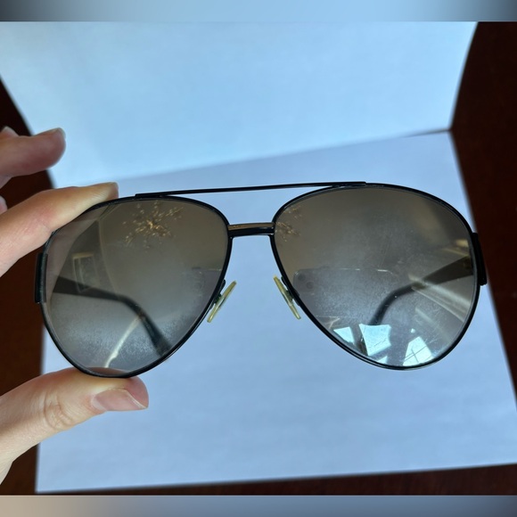 Preloved Fendi Aviator Sunglasses FF0018/S Mirrored Black Metal Womens Mens - Picture 4 of 10